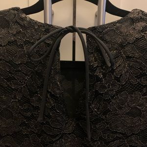 Banana Republic Black and Gold Metallic Lace Top